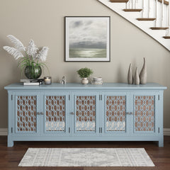 Isabella Blue 86 Mirrored Accent Cabinet - Ornate Home