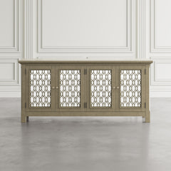Isabella Champagne 69 Mirrored Accent Cabinet - Ornate Home