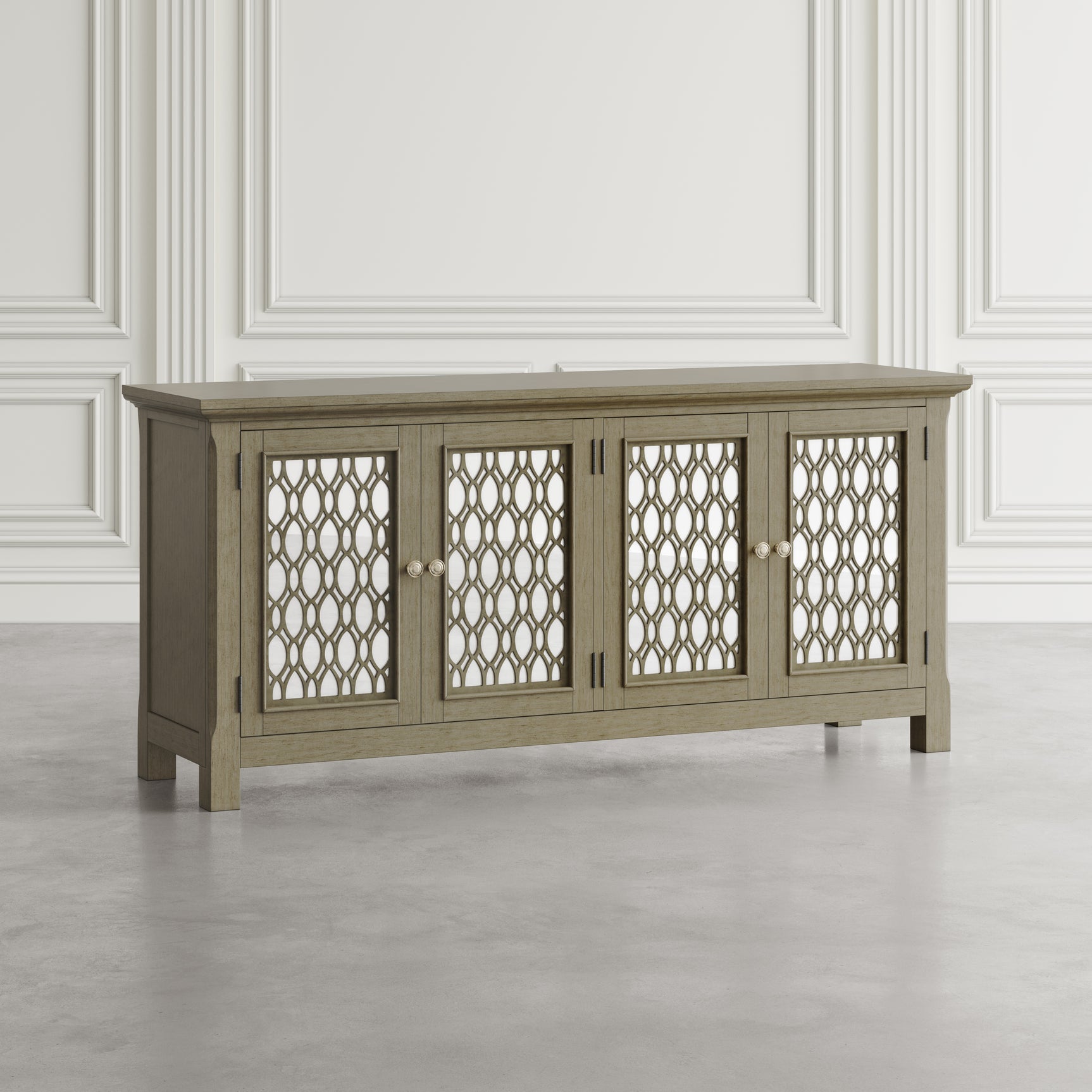 Isabella Champagne 69 Mirrored Accent Cabinet - Ornate Home