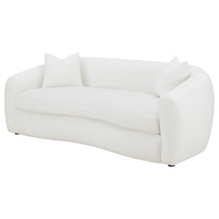 Isabella Natural Faux Sheepskin Upholstered Sofa - Ornate Home