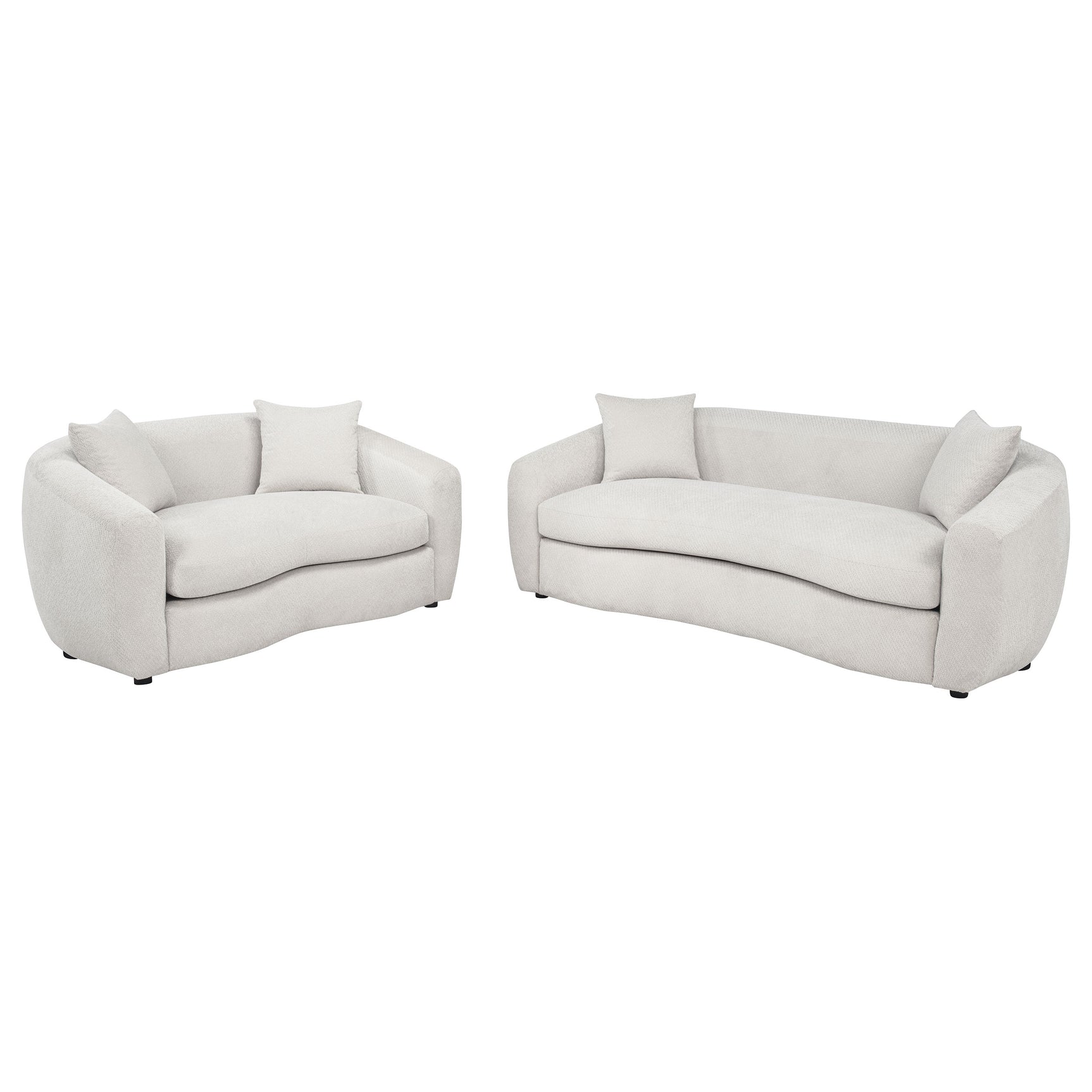 Isabella Sand 2-piece Fabric Upholstered Sofa Set - Ornate Home