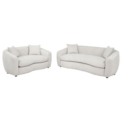 Isabella Sand 2-piece Fabric Upholstered Sofa Set - Ornate Home