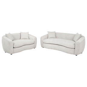 Isabella Sand 2-piece Fabric Upholstered Sofa Set - Ornate Home