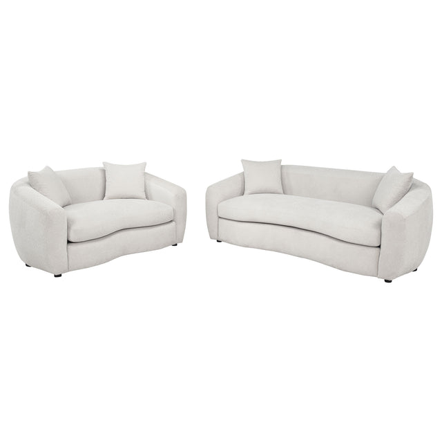 Isabella Sand 2-piece Fabric Upholstered Sofa Set - Ornate Home
