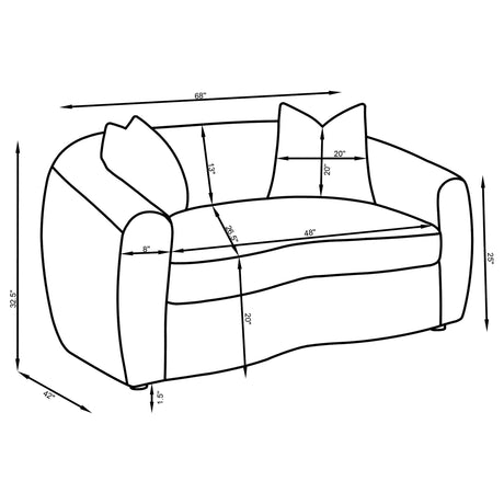Isabella Sand 3-piece Fabric Upholstered Sofa Set - Ornate Home