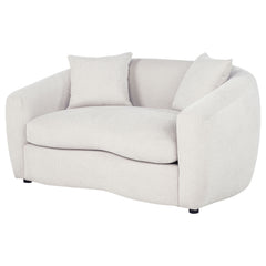 Isabella Sand Fabric Upholstered Loveseat - Ornate Home
