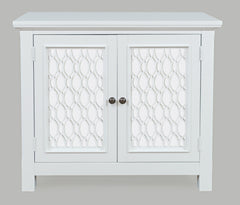 Isabella White 38 Mirrored Accent Cabinet - Ornate Home