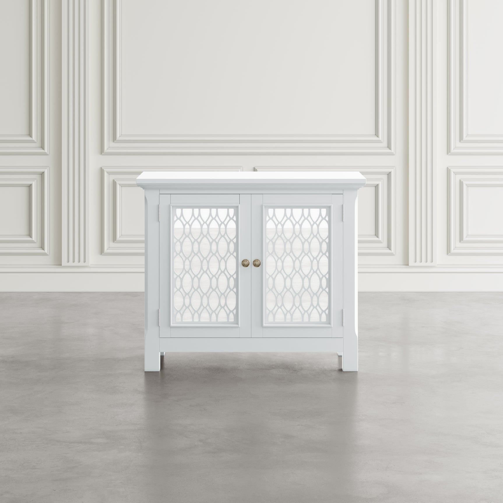 Isabella White 38 Mirrored Accent Cabinet - Ornate Home