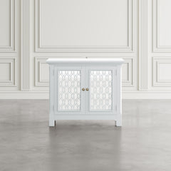 Isabella White 38 Mirrored Accent Cabinet - Ornate Home
