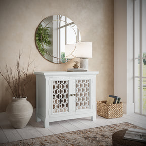 Isabella White 38 Mirrored Accent Cabinet - Ornate Home