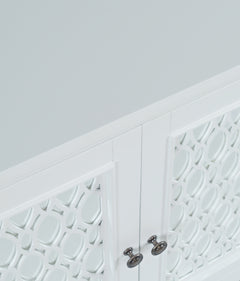 Isabella White 38 Mirrored Accent Cabinet - Ornate Home