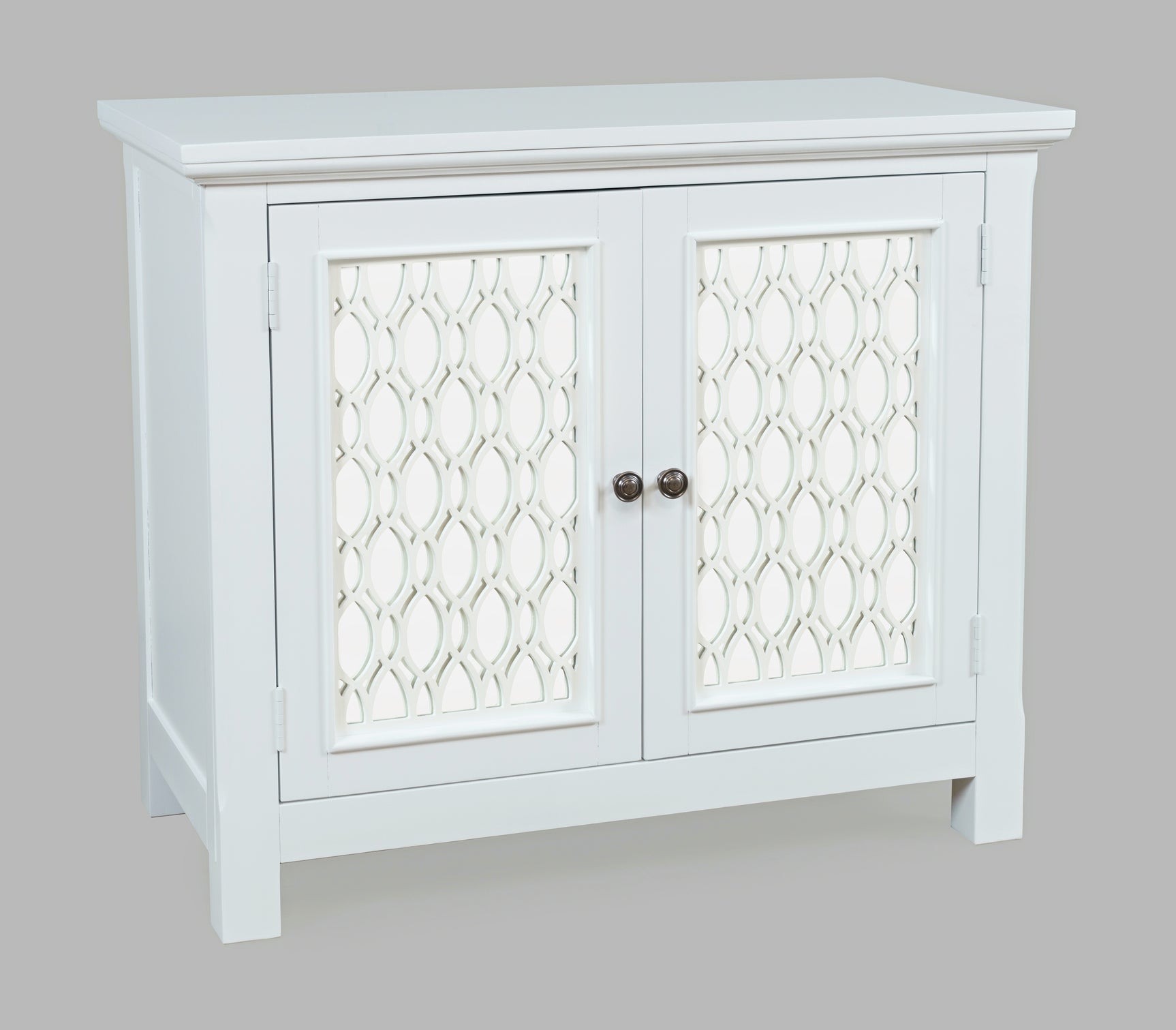 Isabella White 38 Mirrored Accent Cabinet - Ornate Home
