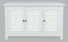 Isabella White 54 Mirrored Accent Cabinet - Ornate Home