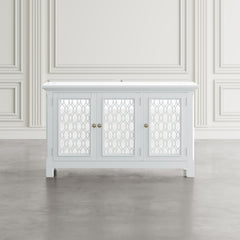 Isabella White 54 Mirrored Accent Cabinet - Ornate Home
