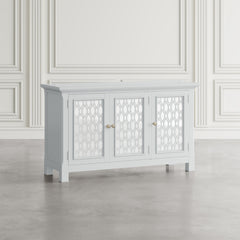 Isabella White 54 Mirrored Accent Cabinet - Ornate Home