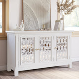 Isabella White 54 Mirrored Accent Cabinet - Ornate Home