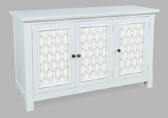 Isabella White 54 Mirrored Accent Cabinet - Ornate Home