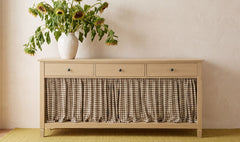 Isabelle Brown Gingham Console Table - Ornate Home