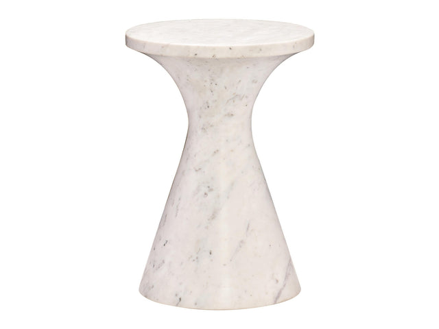 Isabelle Honed White Marble Accent Table - Ornate Home