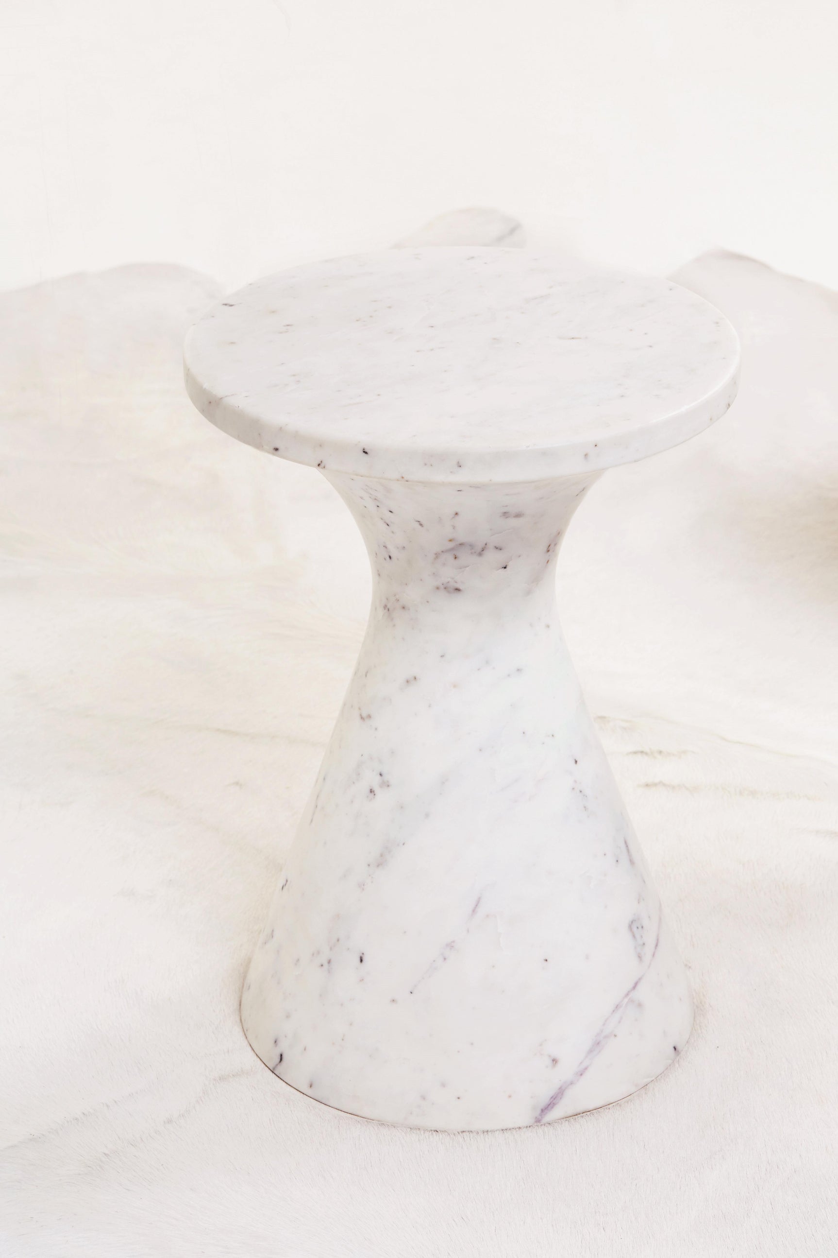 Isabelle Honed White Marble Accent Table - Ornate Home