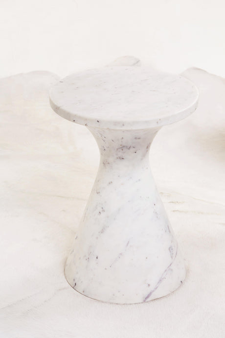 Isabelle Honed White Marble Accent Table - Ornate Home