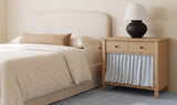 Isabelle Light Blue Stripe Nightstand - Ornate Home