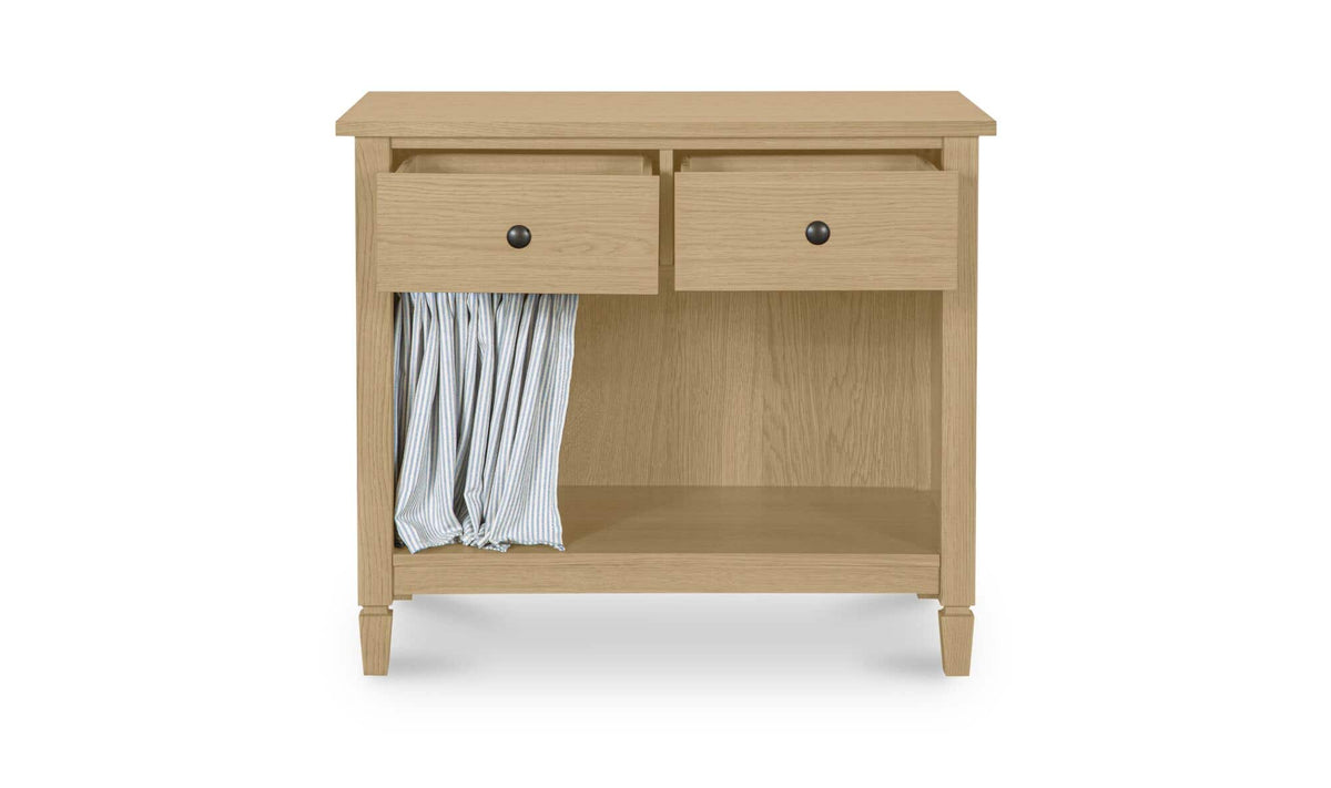 Isabelle Light Blue Stripe Nightstand - Ornate Home