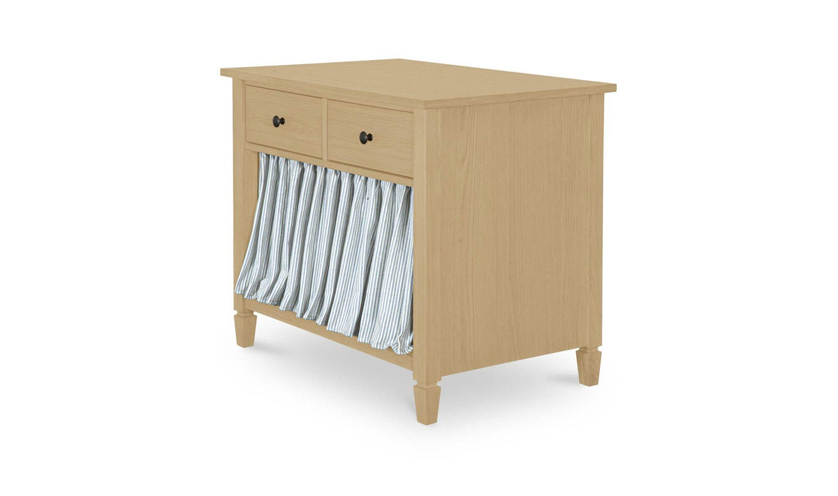 Isabelle Light Blue Stripe Nightstand - Ornate Home