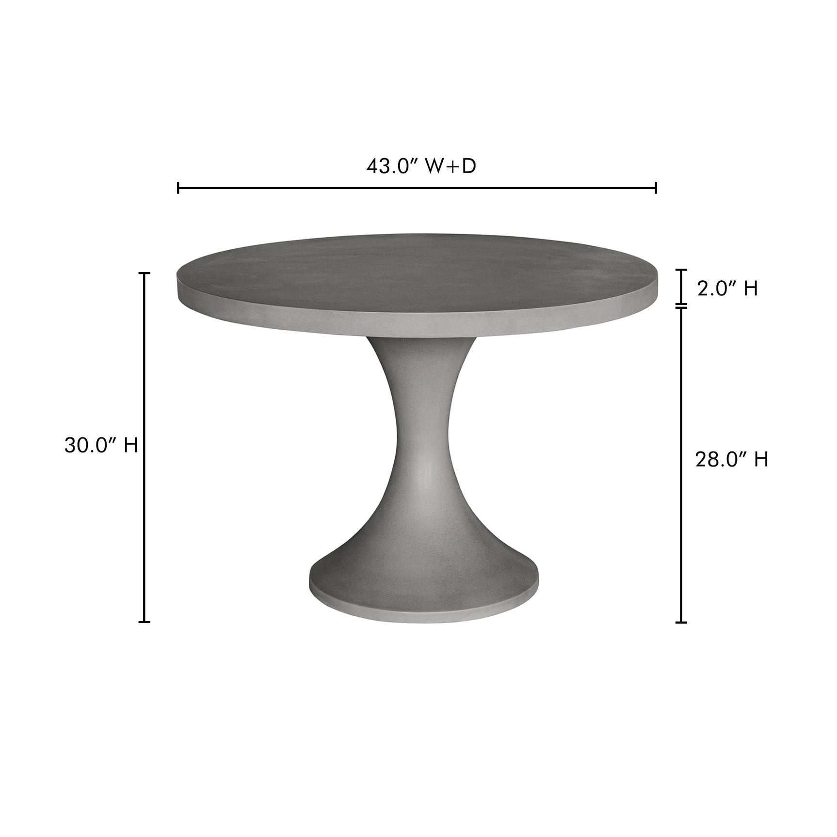 Isadora Dark Grey Outdoor Dining Table - Ornate Home