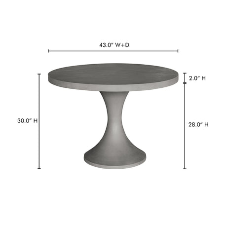 Isadora Dark Grey Outdoor Dining Table - Ornate Home