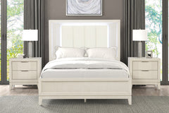 Isadore White Queen 5 Piece Bedroom Set w/2 Nightstands - Ornate Home