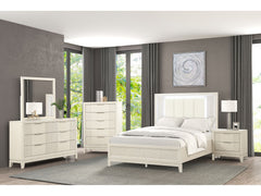 Isadore White Queen 5 Piece Bedroom Set w/2 Nightstands - Ornate Home