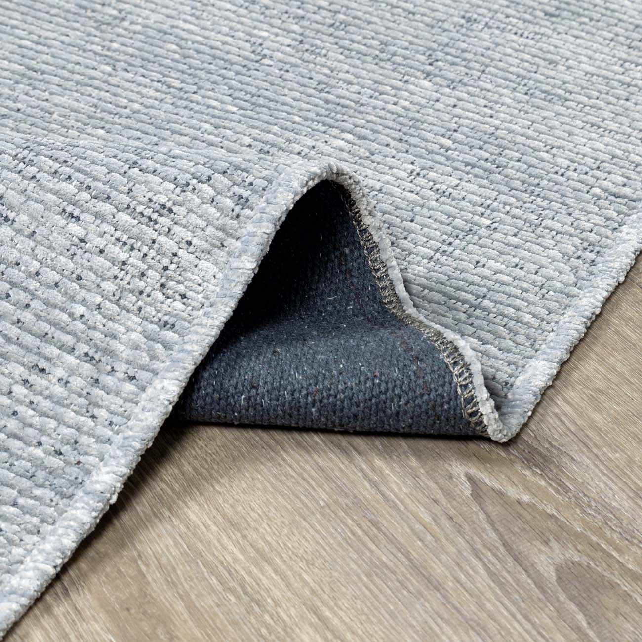 Isako Blue & Gray Solid Washable Area Rug - Clearance - Ornate Home