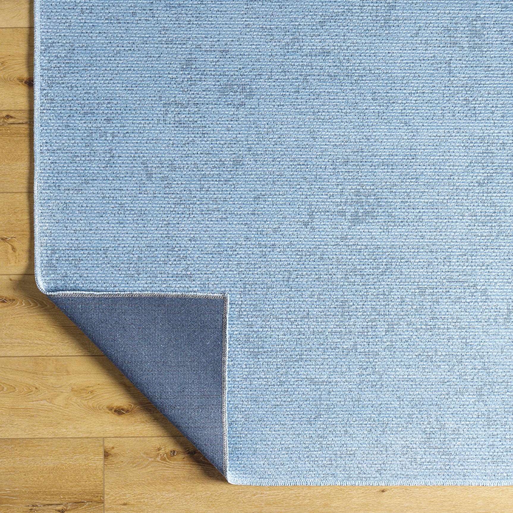 Isako Blue Solid Washable Area Rug - Clearance - Ornate Home