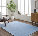 Isako Blue Solid Washable Area Rug - Clearance - Ornate Home