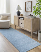 Isako Blue Solid Washable Area Rug - Clearance - Ornate Home