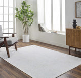 Isako Cream & Gray Solid Washable Area Rug - Clearance - Ornate Home