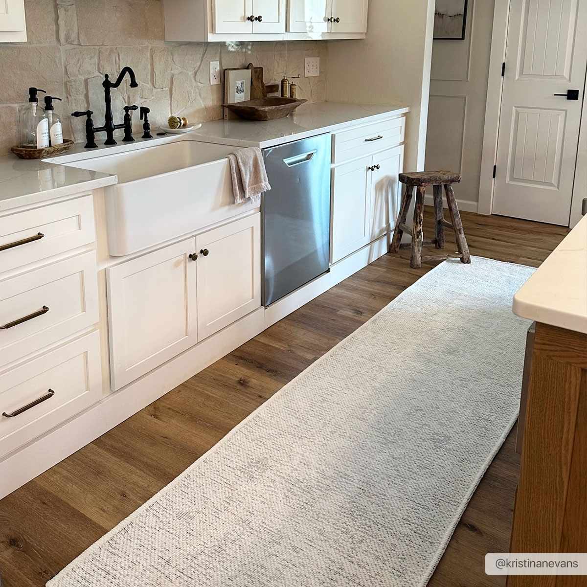 Isako Cream & Gray Solid Washable Area Rug - Clearance - Ornate Home