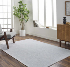 Isako Light Blue Solid Washable Rug - Clearance - Ornate Home