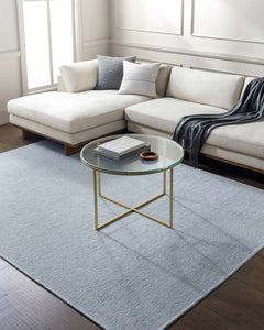 Isako Light Blue Solid Washable Rug - Clearance - Ornate Home