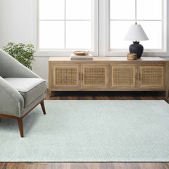 Isako Seafoam Solid Washable Area Rug - Clearance - Ornate Home