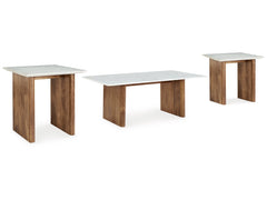 Isanti Brown/White Coffee Table and 2 End Tables - Ornate Home