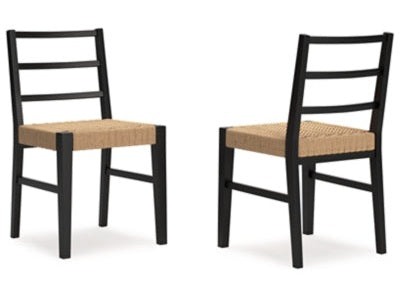 Isanti Light Brown/Black Dining Room Side Chair (Set of 2) - Ornate Home