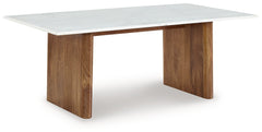 Isanti Light Brown & White Coffee Table - Ornate Home