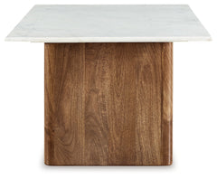 Isanti Light Brown & White Coffee Table - Ornate Home