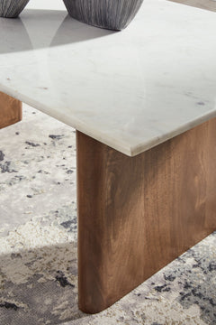 Isanti Light Brown & White Coffee Table - Ornate Home