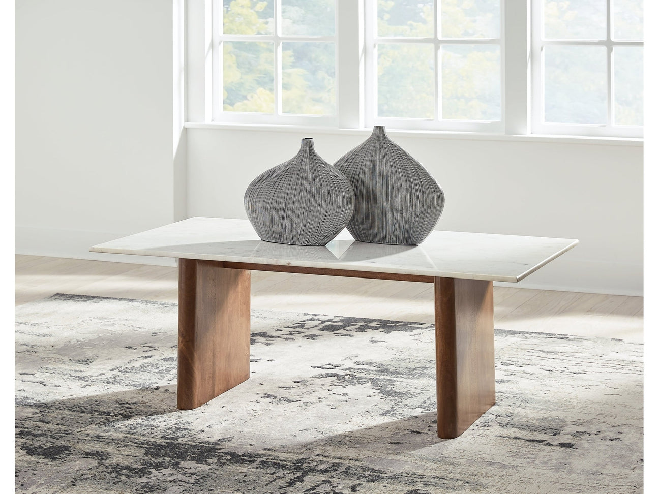 Isanti Light Brown & White Coffee Table - Ornate Home