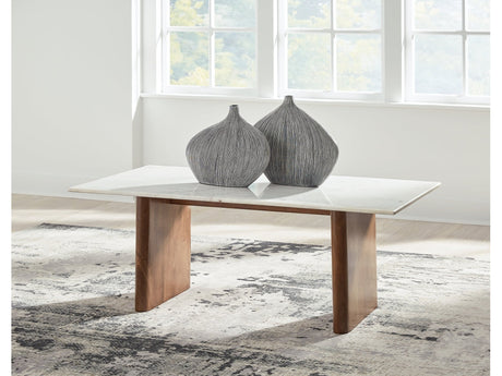 Isanti Light Brown & White Coffee Table - Ornate Home