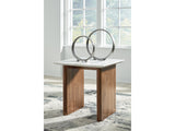 Isanti Light Brown/White End Table (Online Special Price) - Ornate Home
