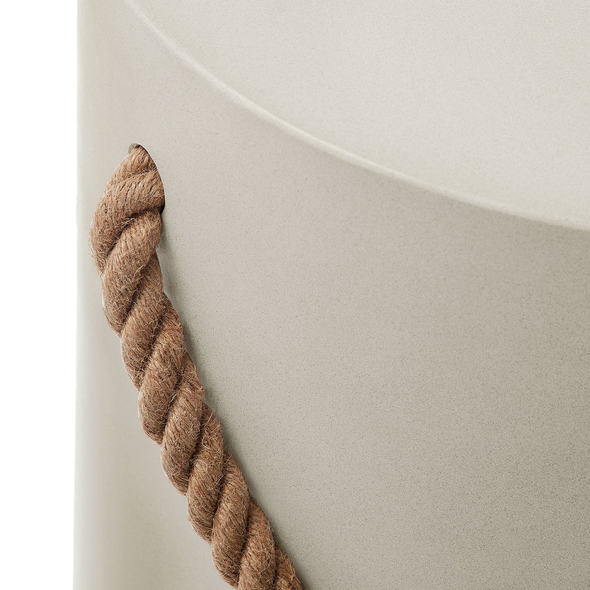 Isera Light Gray Indoor - Outdoor Patio Rope Concrete Side Table Stool - Ornate Home